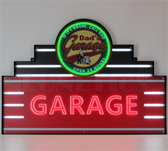 Art Deco Marquee Dad´s Garage Led Flex - Steel CAN