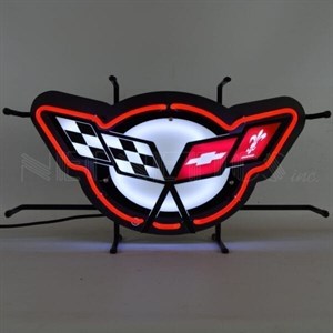 Corvette C5 flags neon sign Auto - GM