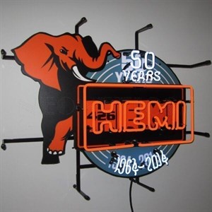 Hemi 50th anniversary neon sign