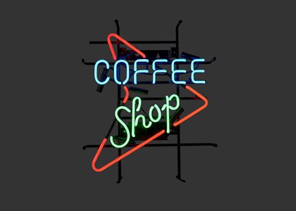 Coffe shop neon sign