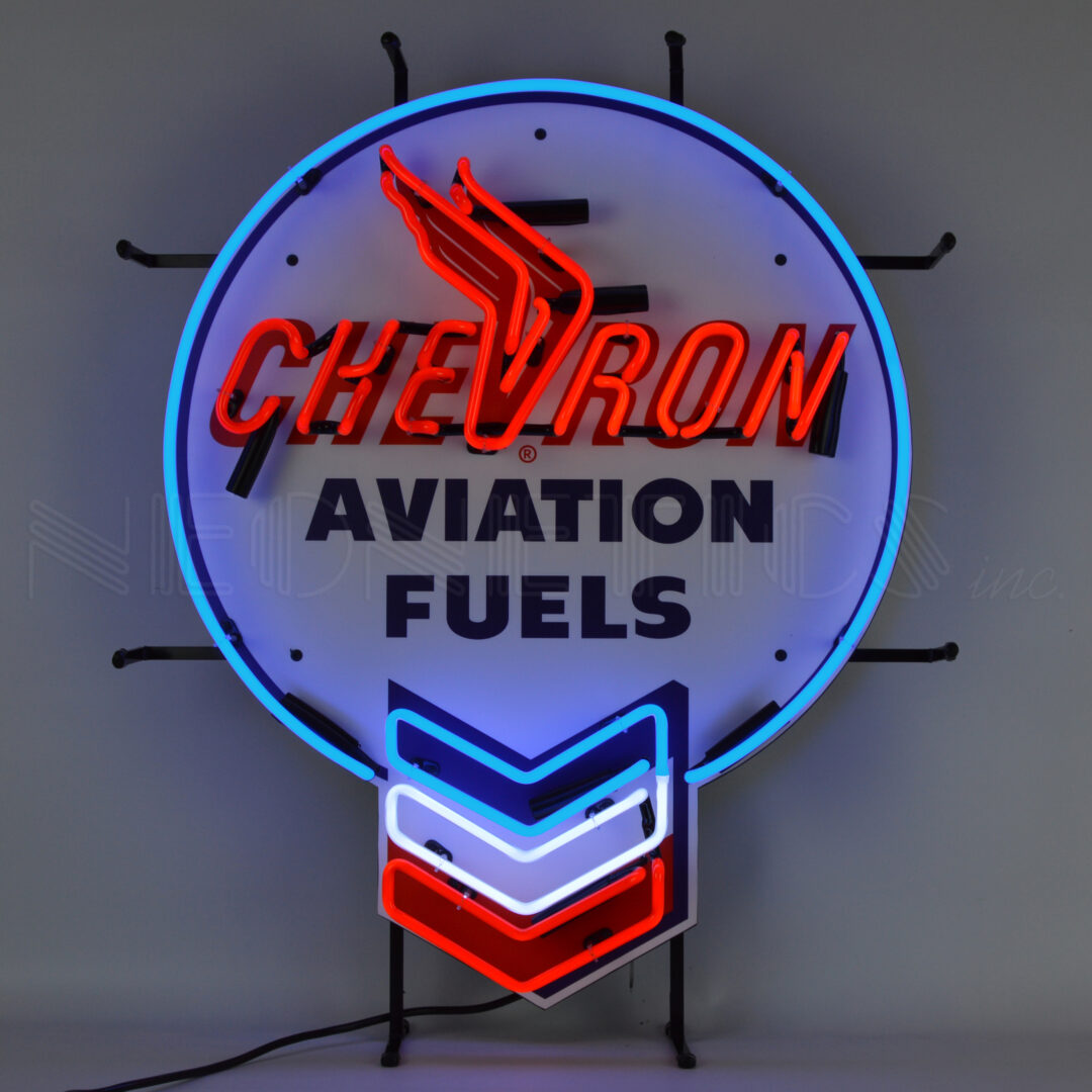 Chevron aviation fuels neon sign - Auto - Gas