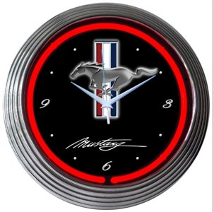 Ford Mustang Red - Neon Clock