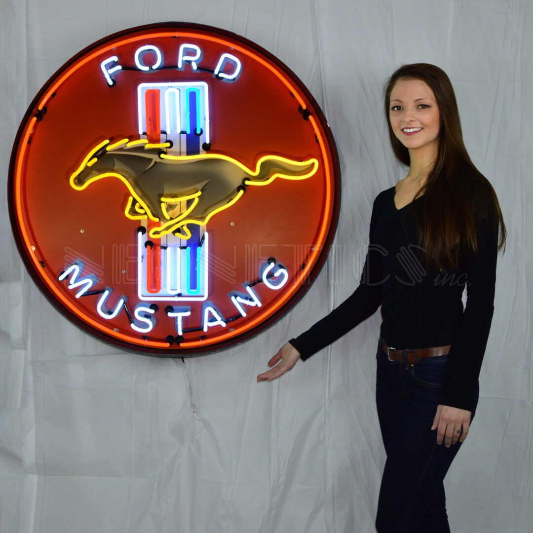 Ford Mustang red - 90 CM neon sign - Auto