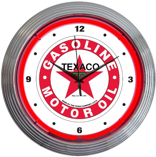 Texaco Motor Oil - Neon Clock