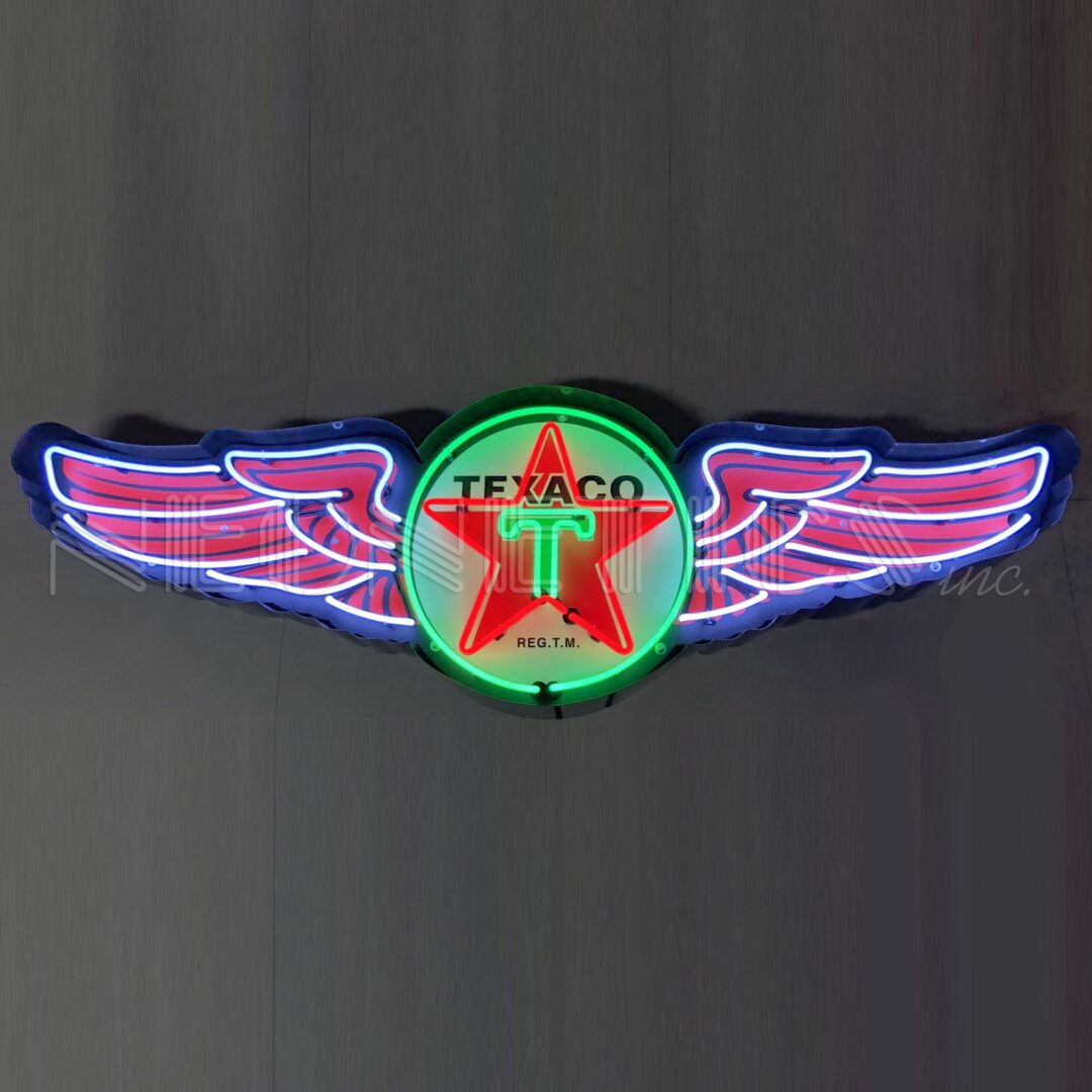 Texaco wings neon sign - Gas