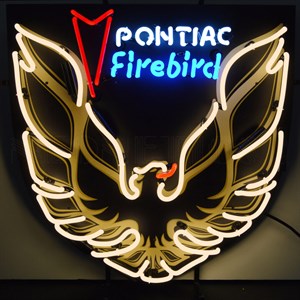 Pontiac Firebird gold neon sign - Auto - GM