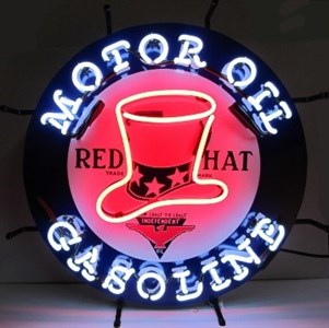 Red Hat motor oil gasoline - 60 CM neon sign
