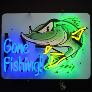Gone Fishing neon sign - Xtra - Miscellaneous 