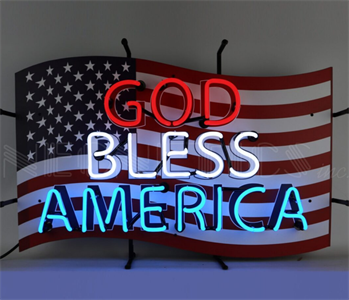 God Bless American Neon Sign