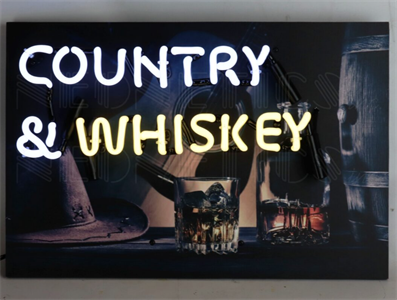 Country And Whiskey Neon Sign