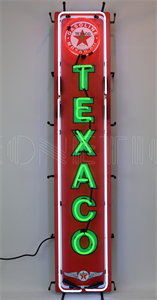 Texaco Vertical Neon SIgn - Gas